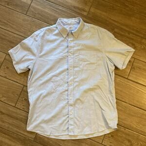 Faherty Shirt Mens Blue XL Short Sleeve Supima Cotton Blend Button Up Casual